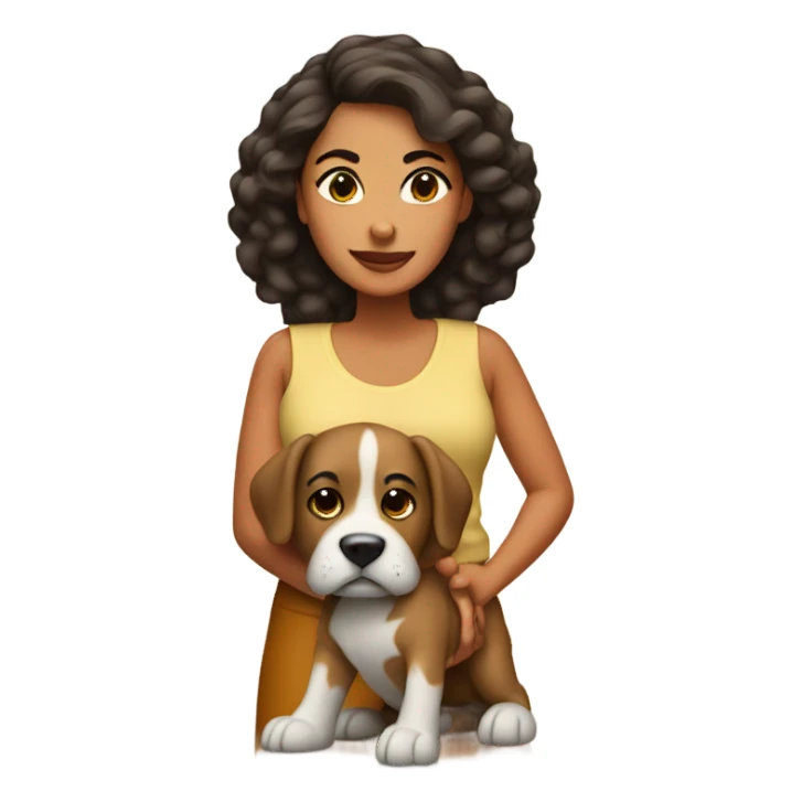 Latina with a big dog sticker