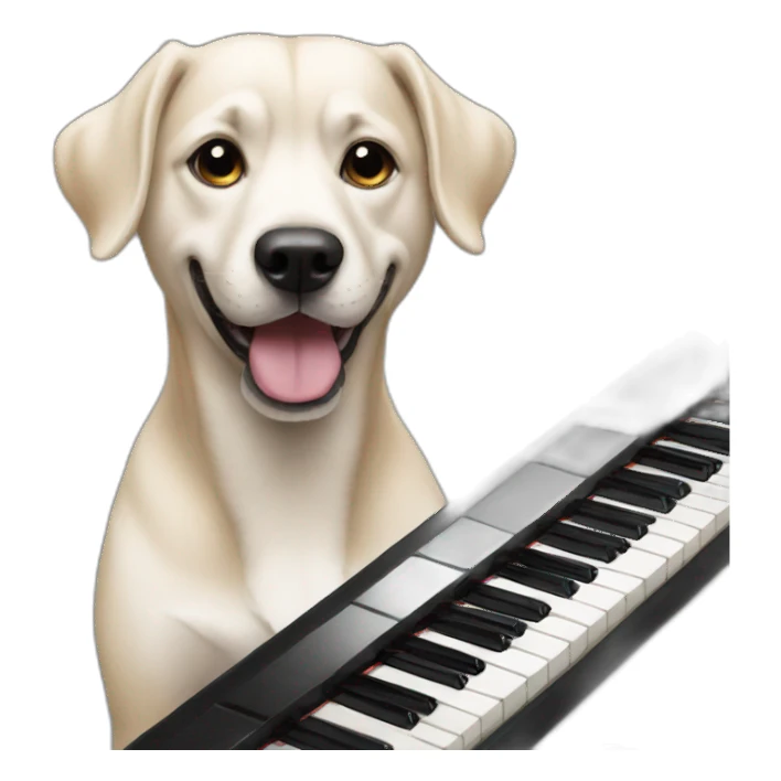 Dog-play-piano sticker