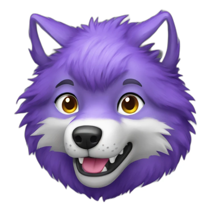 Purple furry wolf sticker