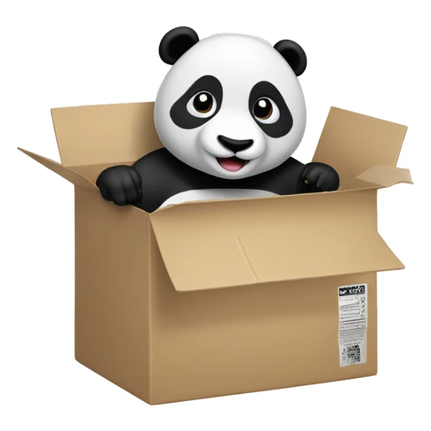 A panda opening a package sticker