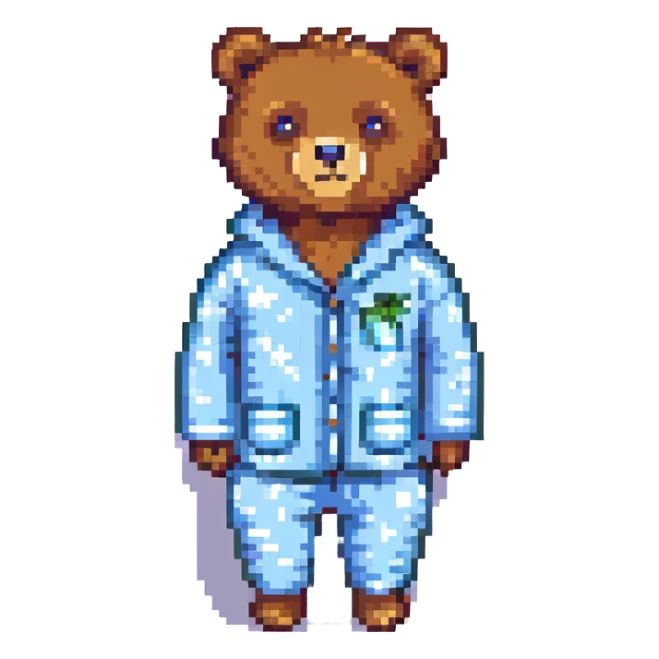 bear in pajamas sticker