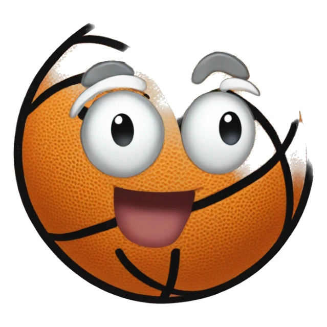 Basketball with a smile sticker