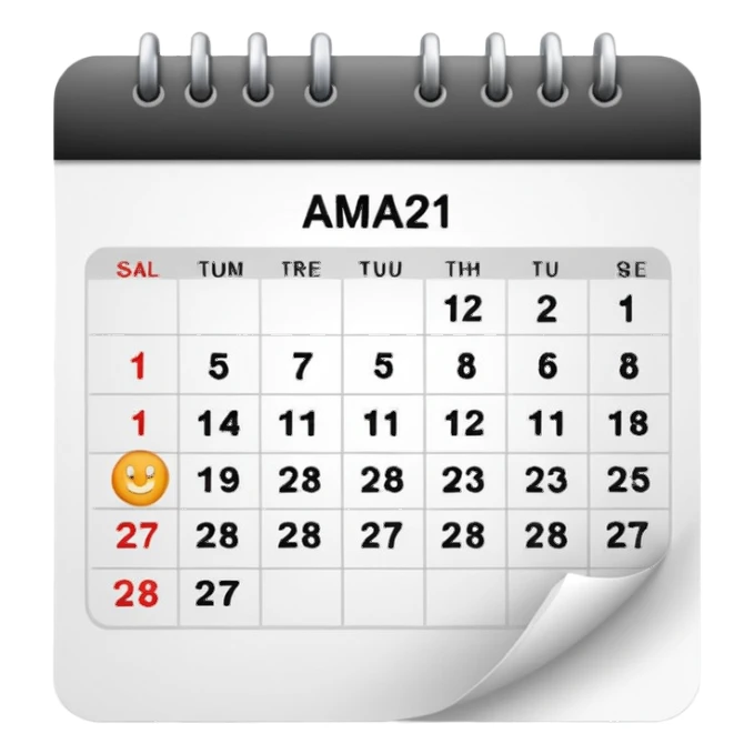 calendar with a circled date sticker