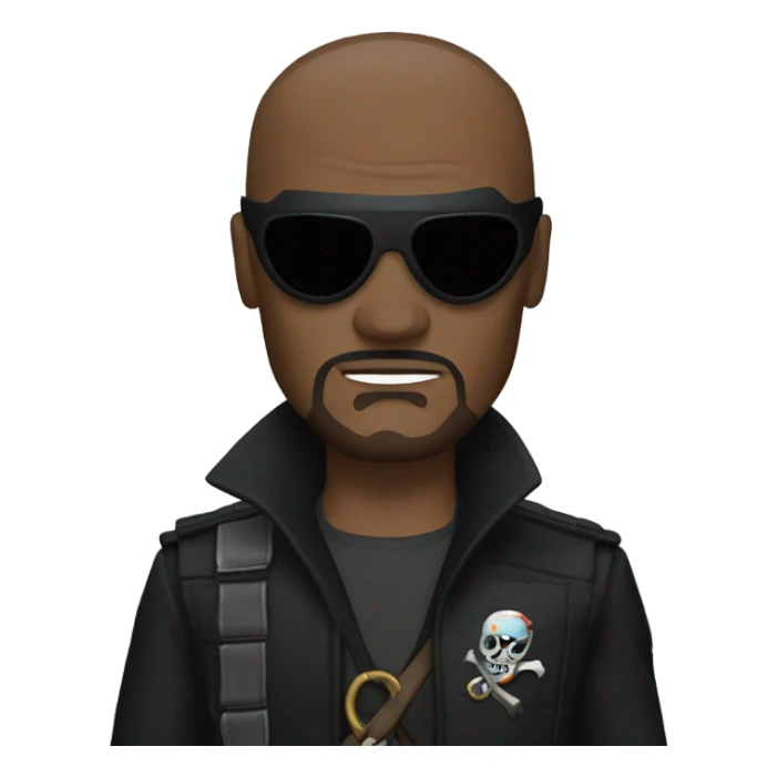 Nick Fury Marvel with pirate patch over one eye sticker