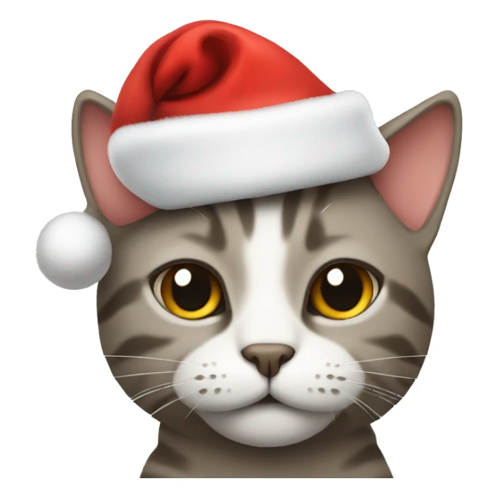 Cat wearing a Christmas hat sticker