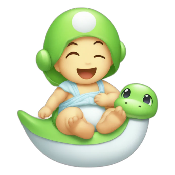 baby yoshi with pamper sticker