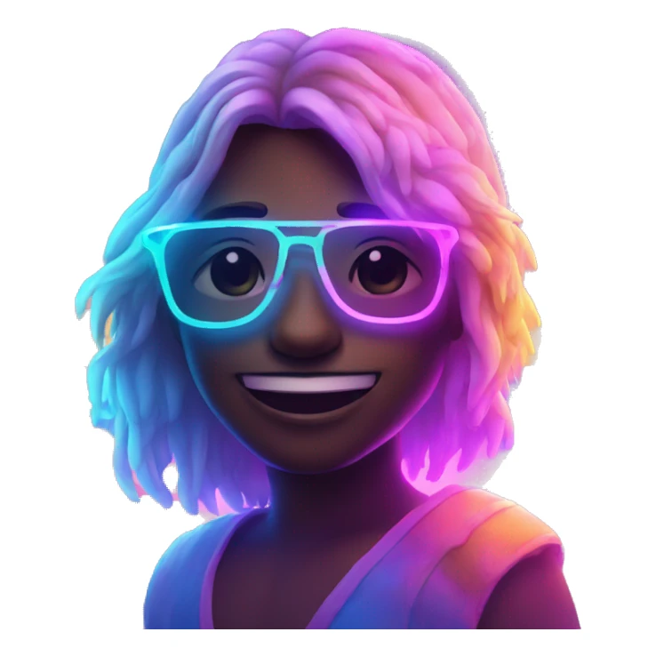 beach bum glowing neon elements sticker