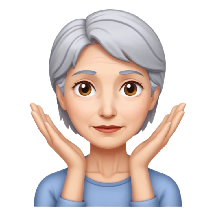 Gray hair lady face palm  sticker