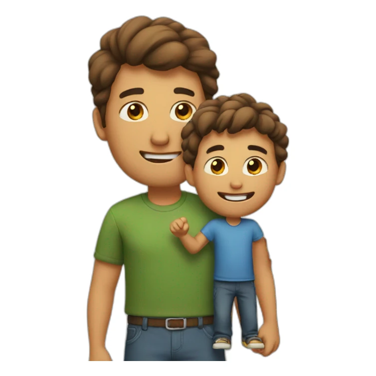 Dad and son sticker