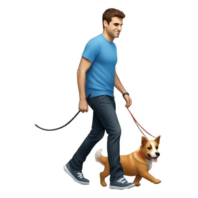 Brian Chesky walking a dog sticker