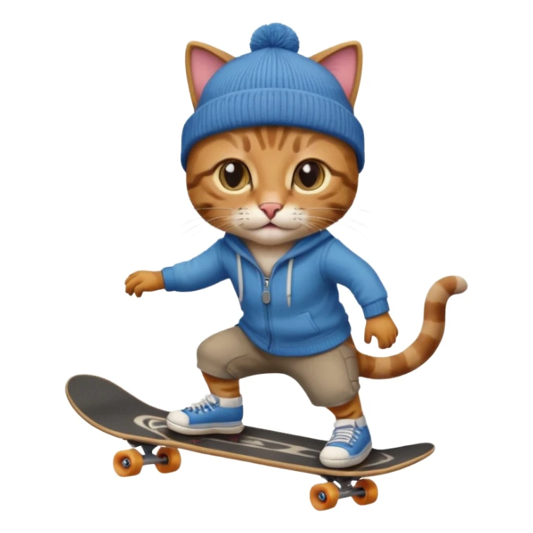 skater cat sticker