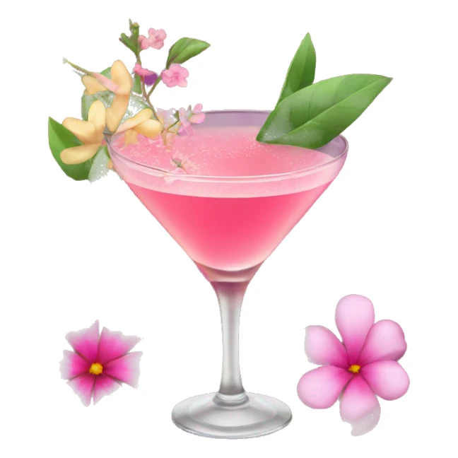 Cocktail with pink flowers sticker
