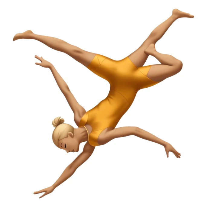 A dynamic emblem symbolizing acrobatic sports, featuring an abstract representation of an acrobat mid-performance, performing a graceful flip or aerial pose. The emblem should incorporate sleek lines and shapes that evoke motion and precision, with a clean, professional look. sticker