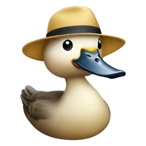 Duck with hat on sticker