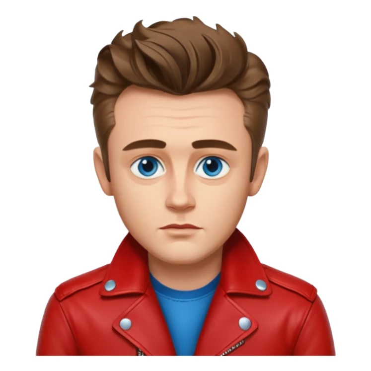 James Dean with blue eyes red jacket sticker