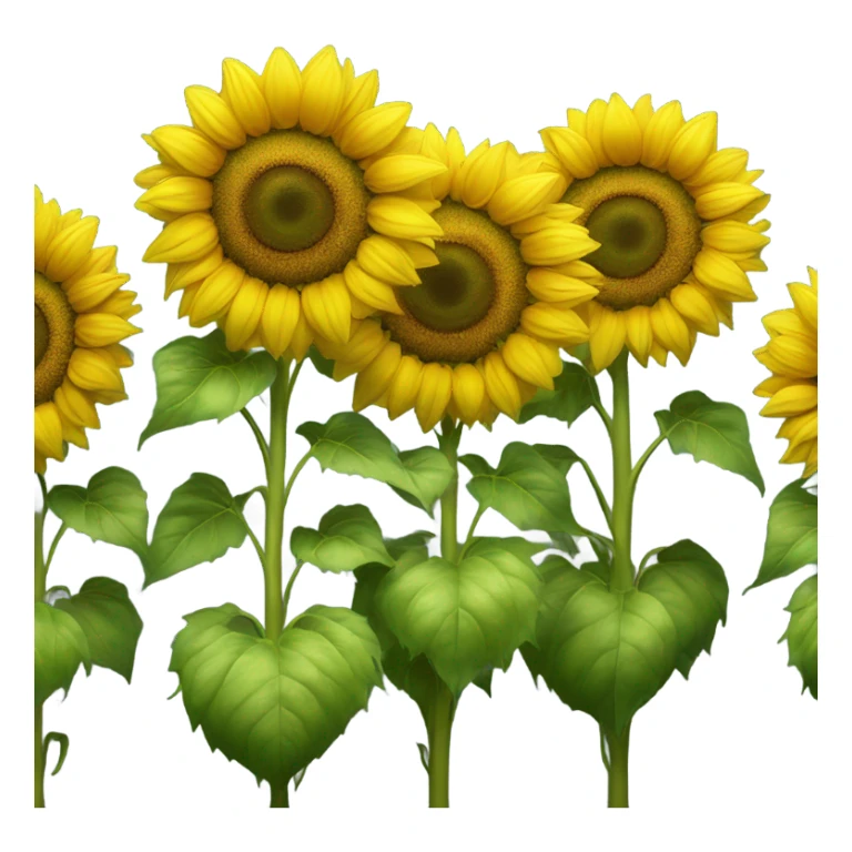 Sunflower on a row like a choir sticker