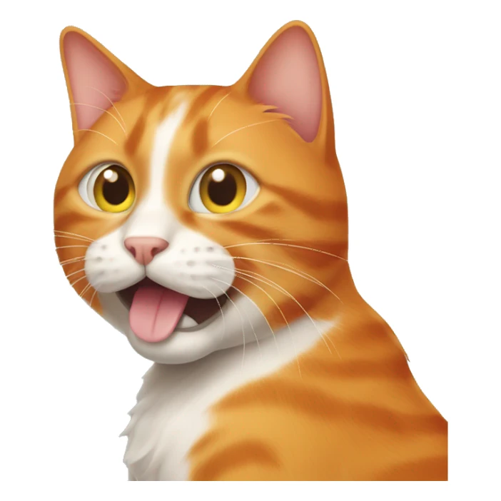 orange cat pooping into litter box sticker