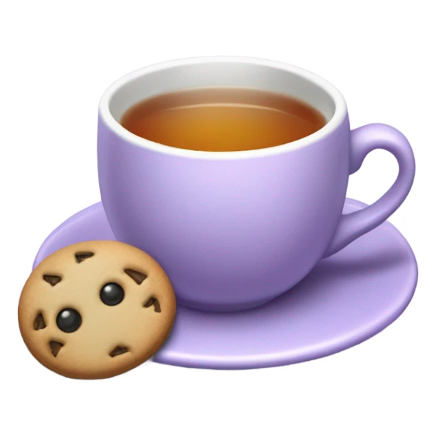 Lavander tea cup with cookie sticker