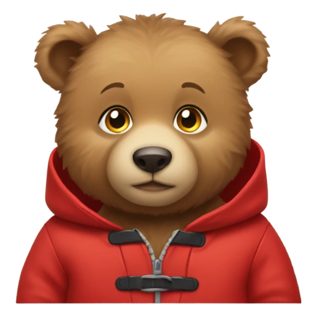 Baby bear with little red jacket sticker