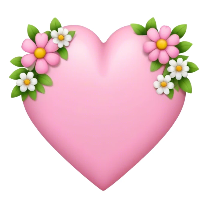 cuore rosa con fiori sticker