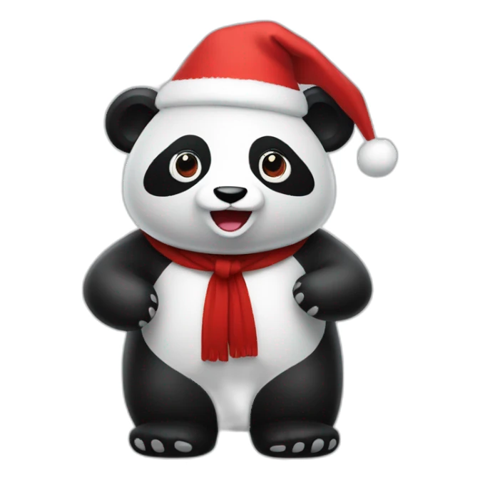 full body christmas panda in vr headset sticker