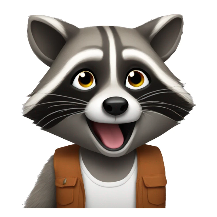 Raccoon partying sticker