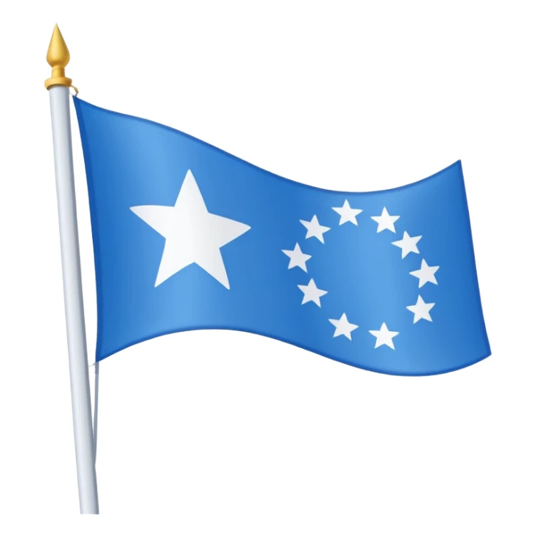 circular white flag with stars  sticker
