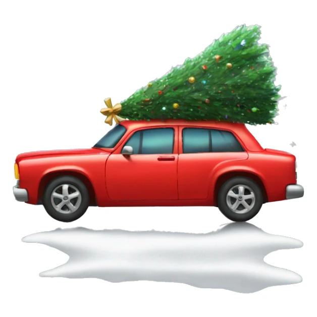 Artwork red car with cristmastree sticker