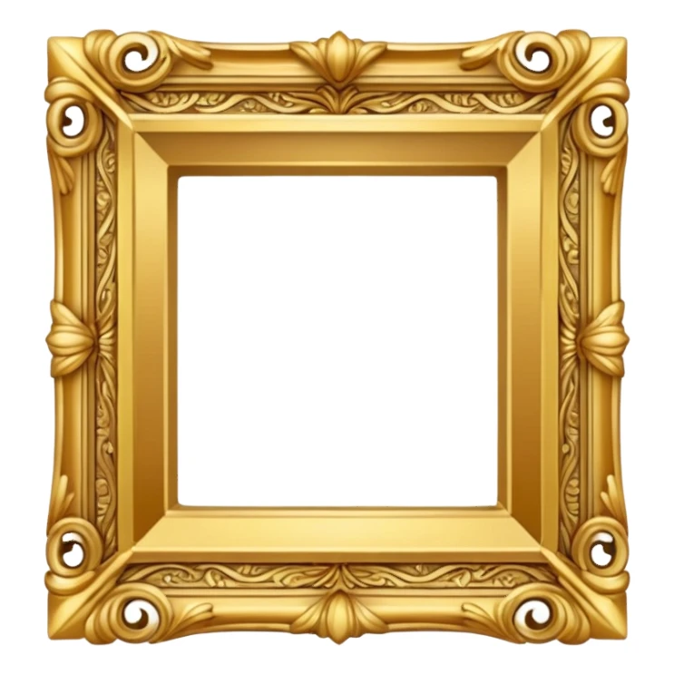 Gold square vintage frame  sticker