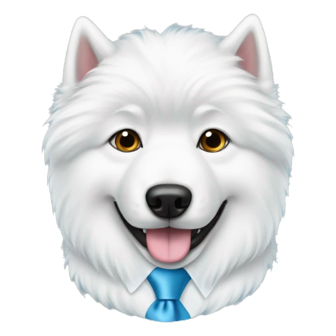 Samoyed with a light blue tie  sticker