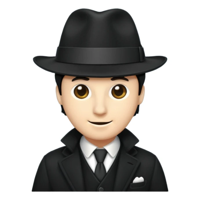  Black Fadora with no man sticker