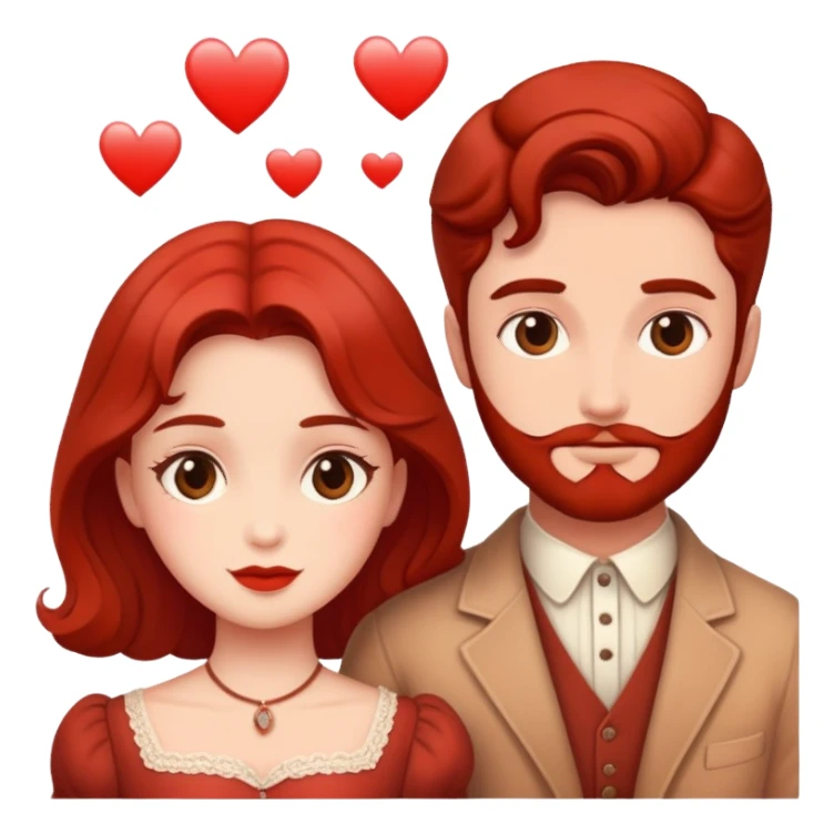 Romantic reddish vintage aesthetic sticker