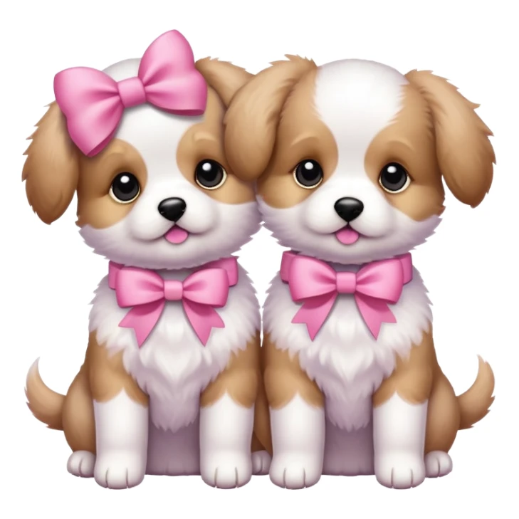 Puppies with pink bows sticker