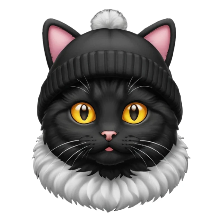 a black cat in a beanie sticker
