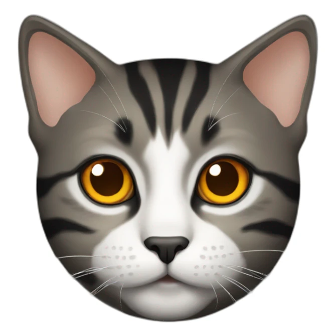 Cat orange black sticker