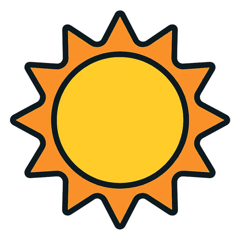 colored sun icon sticker