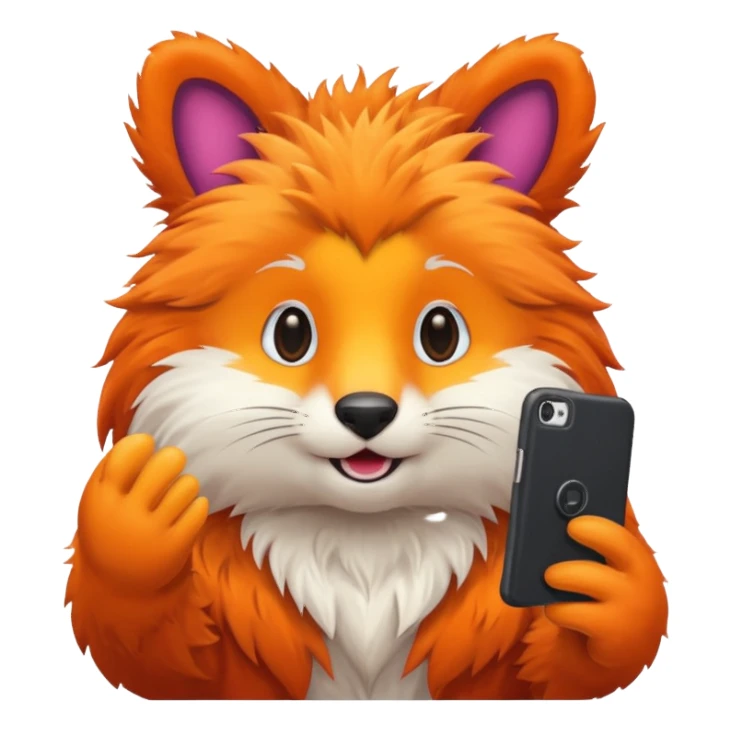 animal taking selfie sticker