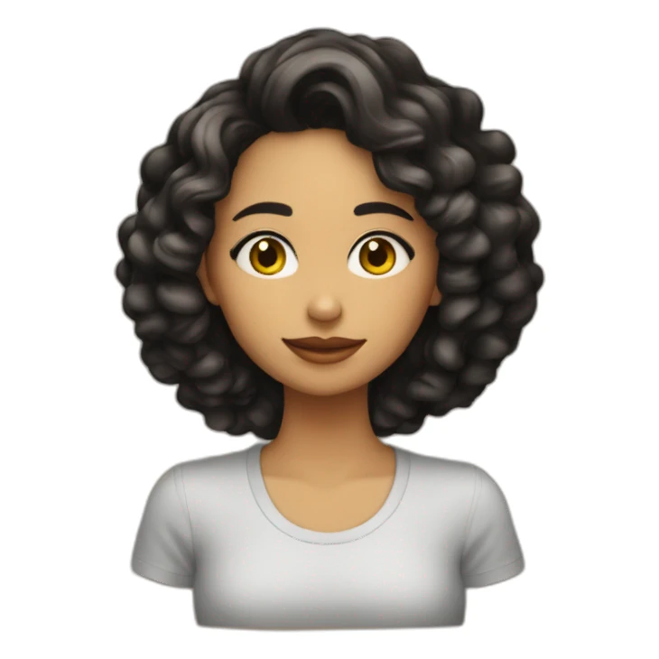 Chica morena pelo largo rizado sticker