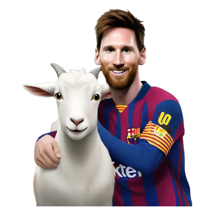 Messi on goat sticker
