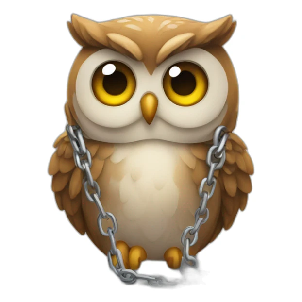 owl with a chain sticker