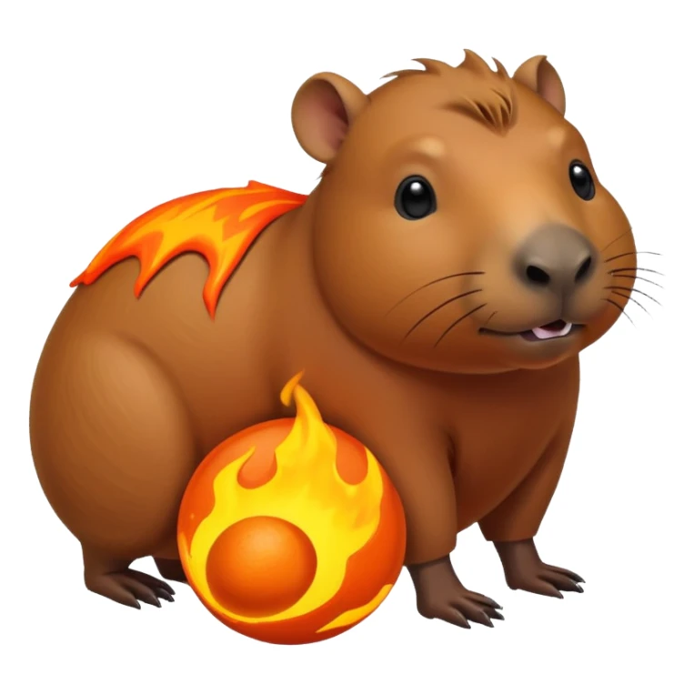 Capybara getting his head lava toy sticker