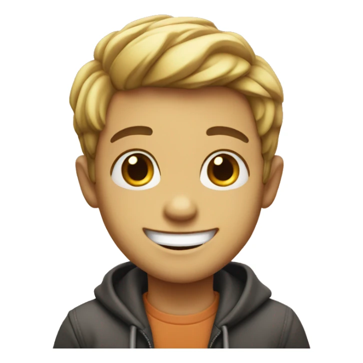 Fun boy with smile sticker