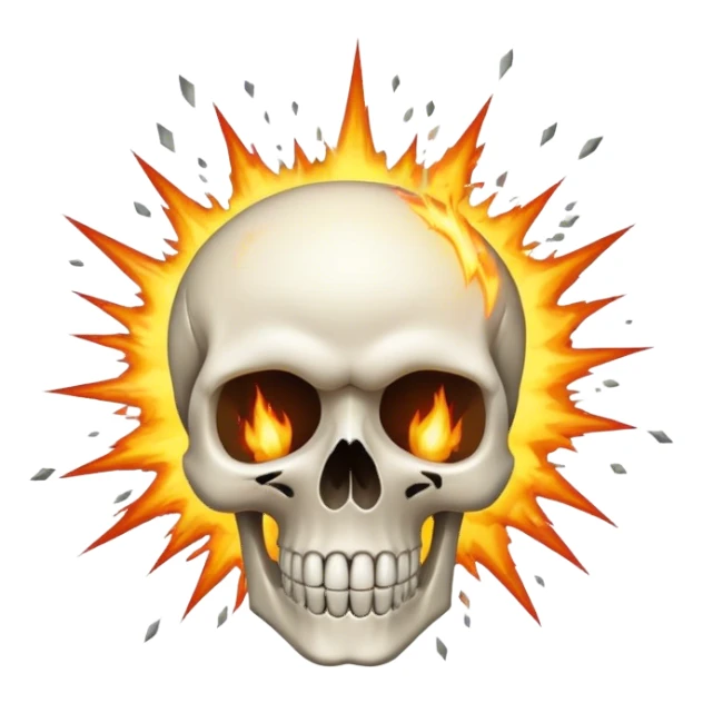 Tete de mort qui explose sticker