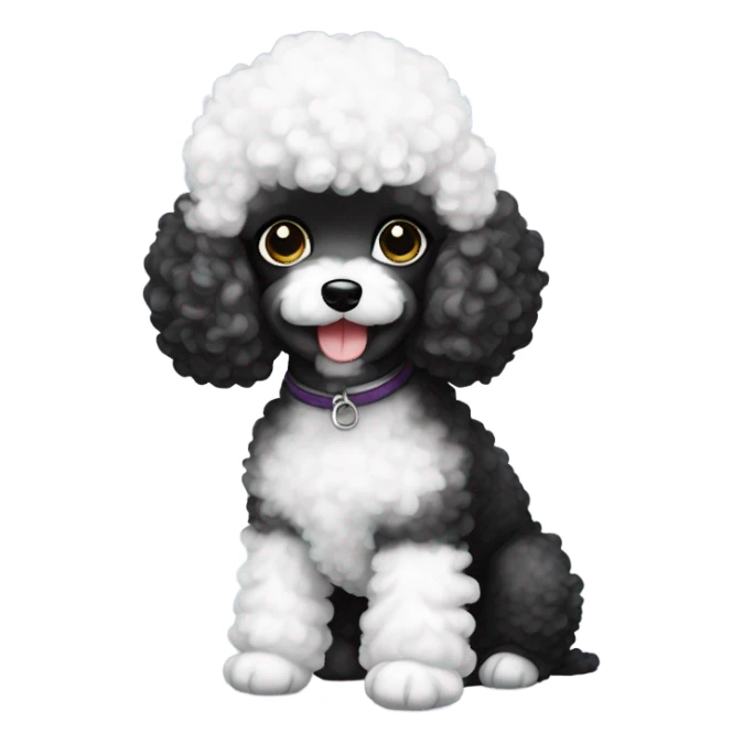 black and white toy poodle sticker