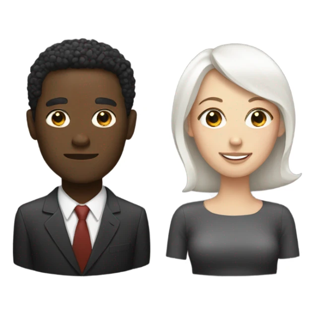 Black man and white woman sticker