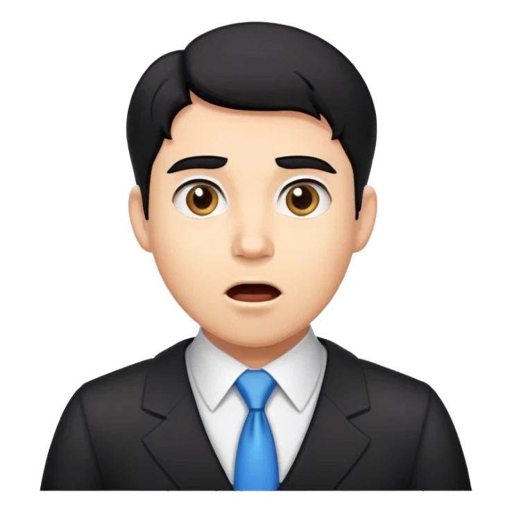 Black-haired male lawyer is surprised sticker