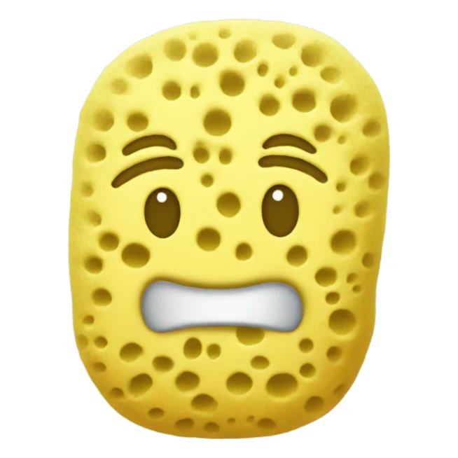 Yellow soft sponge emoji. sticker