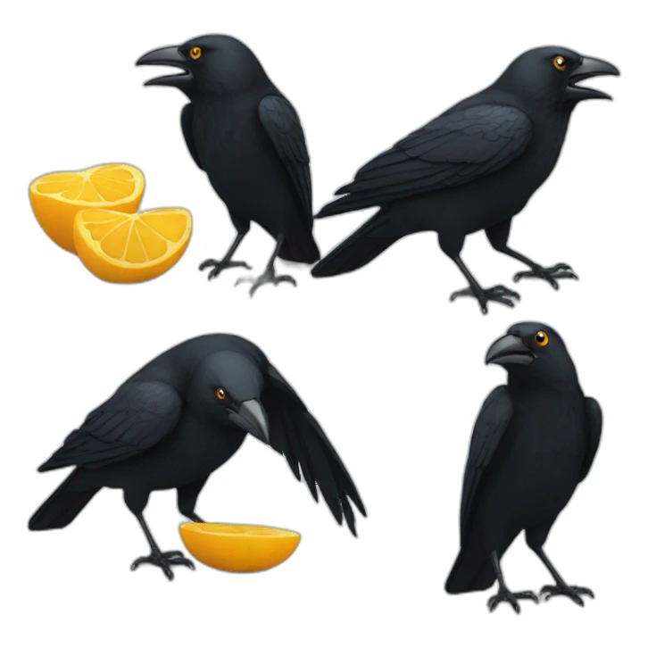Corbeau noir qui mange sticker