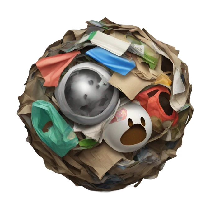 Trash ball space sticker