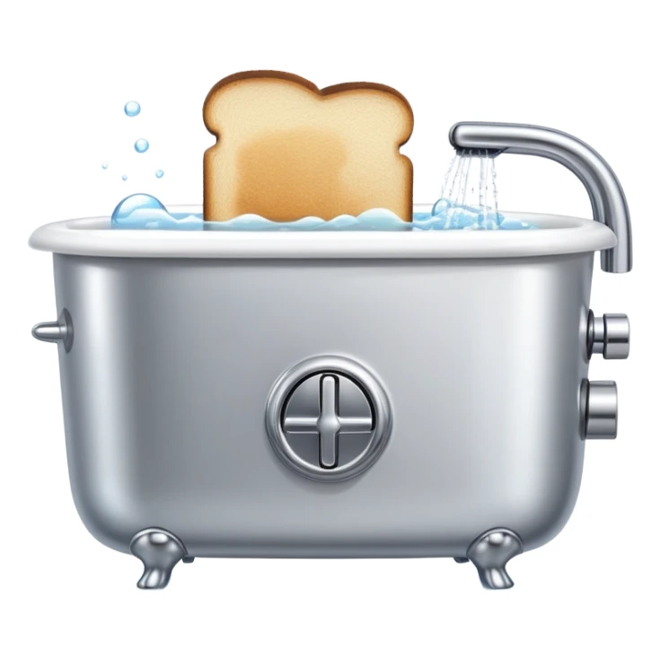 Toaster in a bathtub sticker